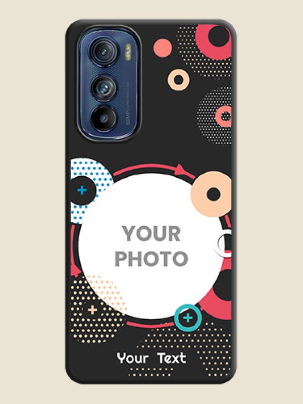 Custom Multicoloured Round Image on Personalised Space Black Soft Matte Cases - Motorola Edge 30 - alternate view