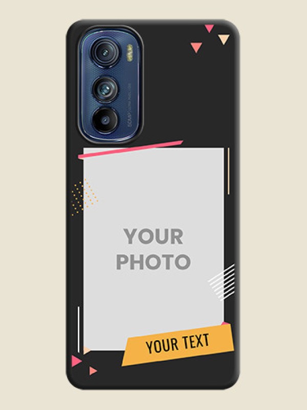 Custom Photo Frame with Triangle Small Dots on Photo on Space Black Soft Matte Back Cover - Motorola Edge 30 - alternate view