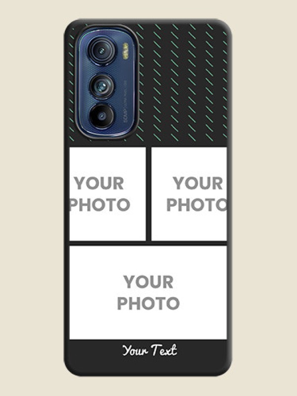 Custom Cross Dotted Pattern with 2 Image Holder  on Personalised Space Black Soft Matte Cases - Motorola Edge 30 - alternate view