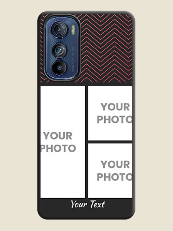 Custom Wave Pattern with 3 Image Holder on Space Black Custom Soft Matte Back Cover - Motorola Edge 30 - alternate view