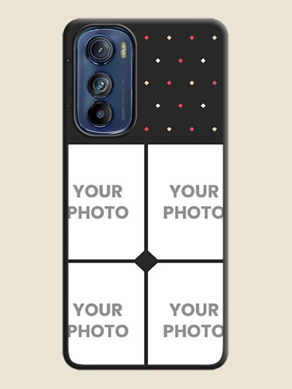Custom Multicolor Dotted Pattern with 4 Image Holder on Space Black Custom Soft Matte Phone Cases - Motorola Edge 30 - alternate view