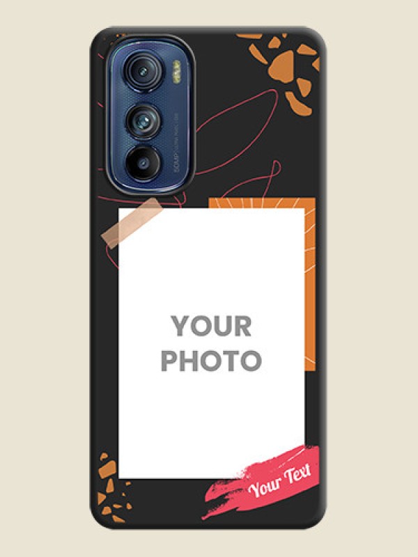 Custom Orange Photo Frame on Space Black Custom Soft Matte Phone Back Cover - Motorola Edge 30 - alternate view
