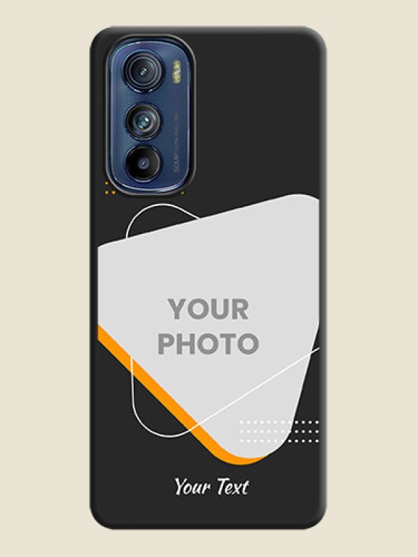 Custom Yellow Triangle on Photo on Space Black Soft Matte Phone Cover - Motorola Edge 30 - alternate view
