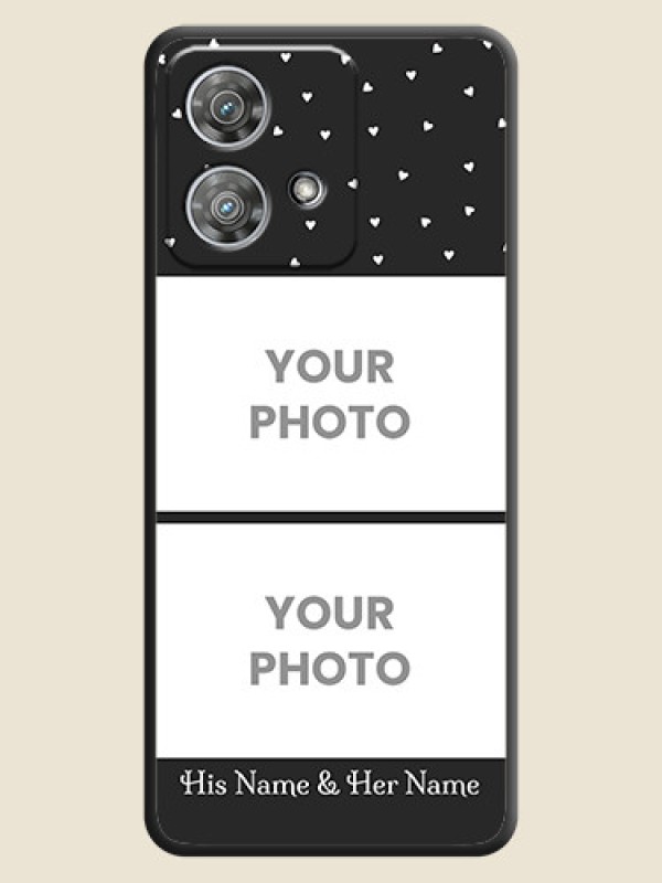 Custom Miniature Love Symbols with Name On Space Black Custom Soft Matte Mobile Back Cover - Motorola Edge 40 Neo - alternate view