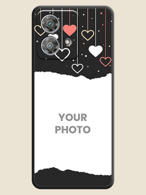 Custom Love Hangings with Splash Wave Picture On Space Black Custom Soft Matte Mobile Back Cover - Motorola Edge 40 Neo - alternate view