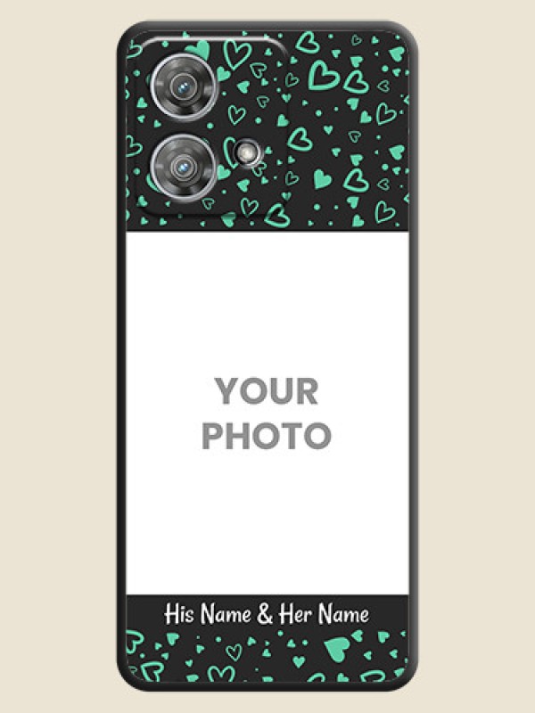 Custom Sea Green Indefinite Love Pattern on Photo On Space Black Custom Soft Matte Mobile Back Cover - Motorola Edge 40 Neo - alternate view