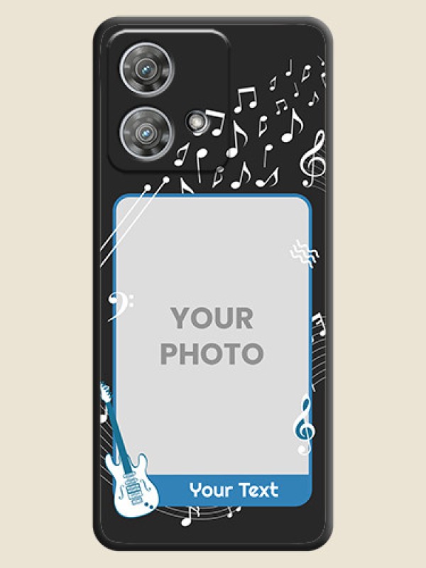 Custom Musical Theme Design with Text on Photo On Space Black Custom Soft Matte Mobile Back Cover - Motorola Edge 40 Neo - alternate view