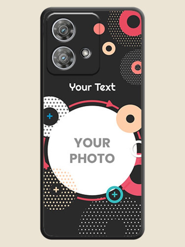 Custom Multicoloured Round Image On Space Black Custom Soft Matte Mobile Back Cover - Motorola Edge 40 Neo - alternate view