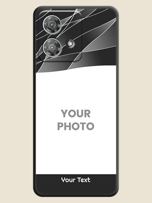 Custom Mixed Wave Lines on Photo On Space Black Custom Soft Matte Mobile Back Cover - Motorola Edge 40 Neo - alternate view
