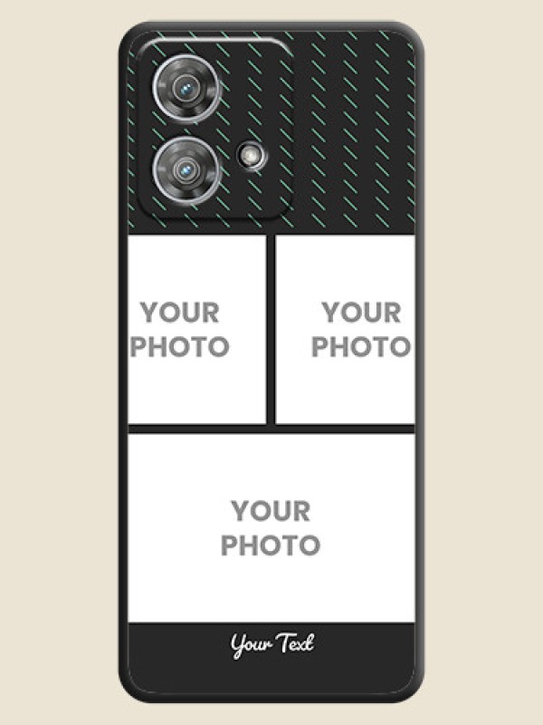 Custom Cross Dotted Pattern with 2 Image Holder On Space Black Custom Soft Matte Mobile Back Cover - Motorola Edge 40 Neo - alternate view
