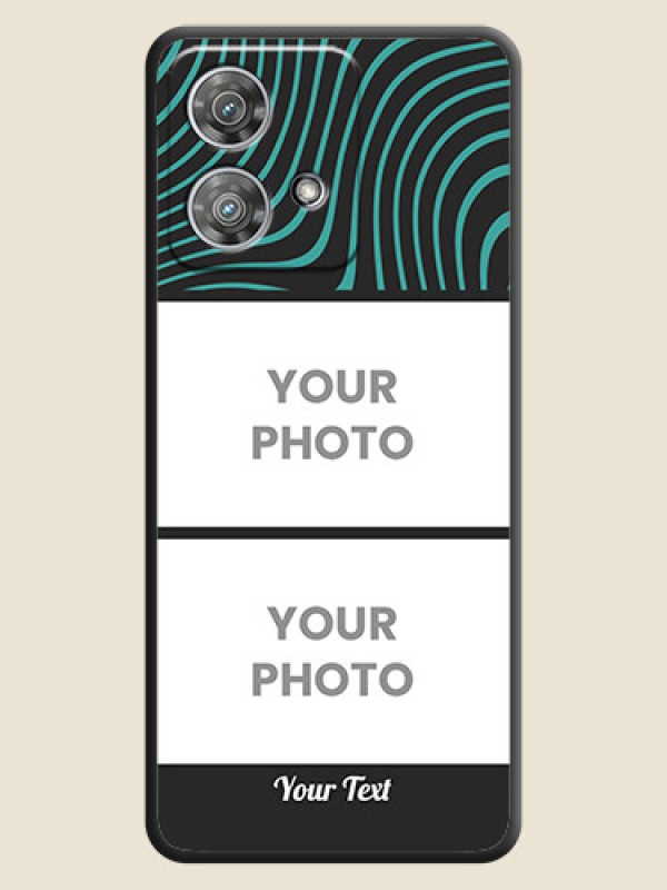 Custom Wave Pattern with 2 Image Holder On Space Black Custom Soft Matte Mobile Back Cover - Motorola Edge 40 Neo - alternate view