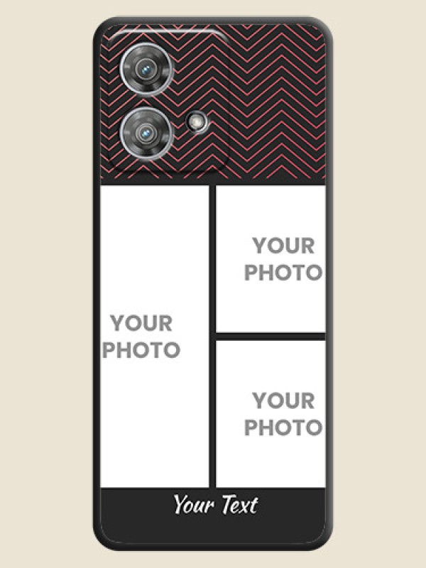 Custom Wave Pattern with 3 Image Holder On Space Black Custom Soft Matte Mobile Back Cover - Motorola Edge 40 Neo - alternate view