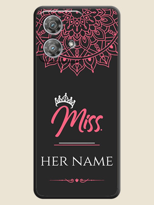 Custom Mrs Name with Floral Design On Space Black Custom Soft Matte Mobile Back Cover - Motorola Edge 40 Neo - alternate view