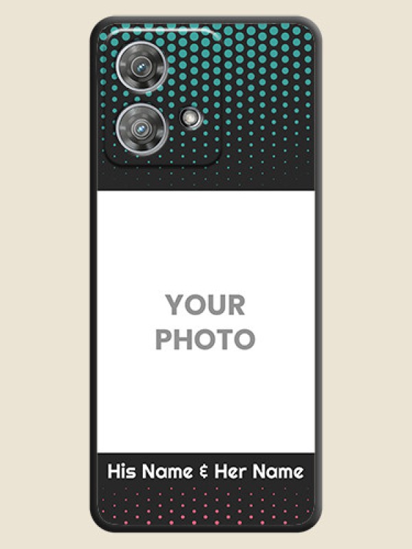 Custom Faded Dots with Grunge Photo Frame and Text On Space Black Custom Soft Matte Mobile Back Cover - Motorola Edge 40 Neo - alternate view