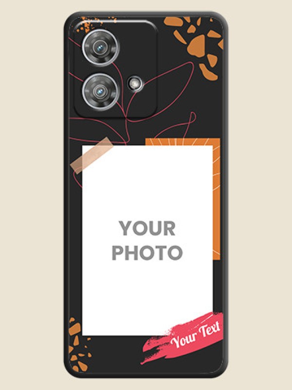 Custom Orange Photo Frame On Space Black Custom Soft Matte Mobile Back Cover - Motorola Edge 40 Neo - alternate view