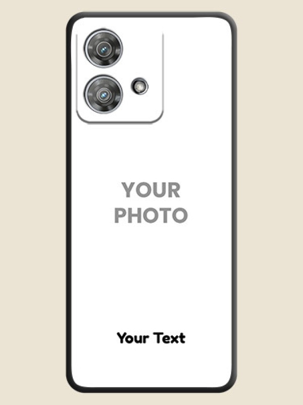 Custom Full Single Pic Upload With Text On Space Black Custom Soft Matte Mobile Back Cover - Motorola Edge 40 Neo - alternate view