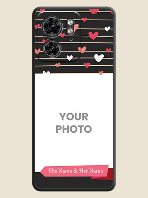 Custom Love Pattern with Name on Pink Ribbon - Photo on Space Black Soft Matte Back Cover - Edge 40 - alternate view