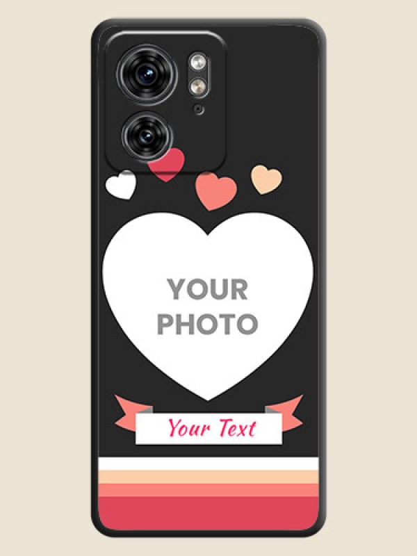 Custom Love Shaped Photo with Colorful Stripes on Personalised Space Black Soft Matte Cases - Edge 40 - alternate view