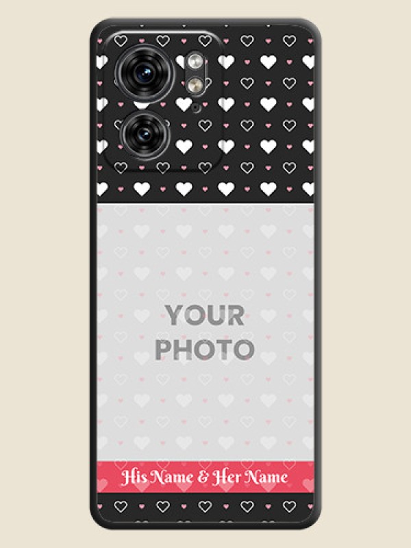 Custom White Color Love Symbols with Text Design - Photo on Space Black Soft Matte Phone Cover - Edge 40 - alternate view