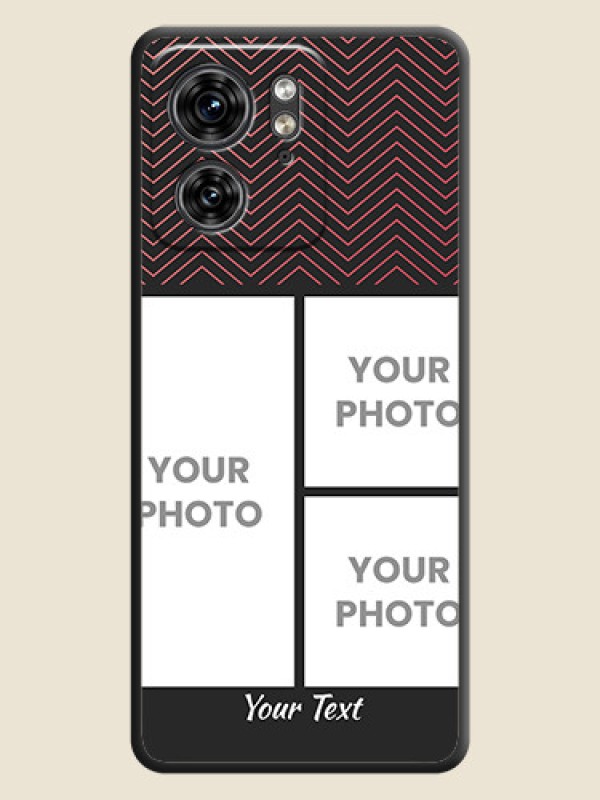 Custom Wave Pattern with 3 Image Holder on Space Black Custom Soft Matte Back Cover - Edge 40 - alternate view