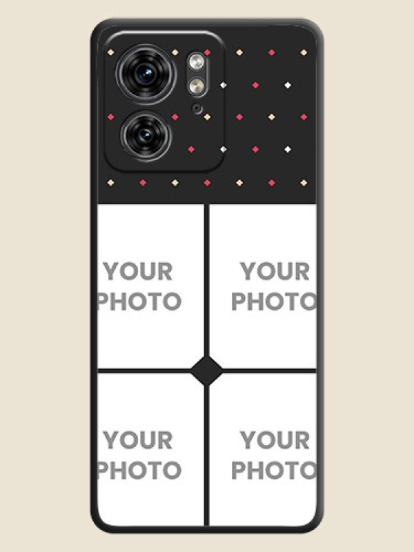 Custom Multicolor Dotted Pattern with 4 Image Holder on Space Black Custom Soft Matte Phone Cases - Edge 40 - alternate view