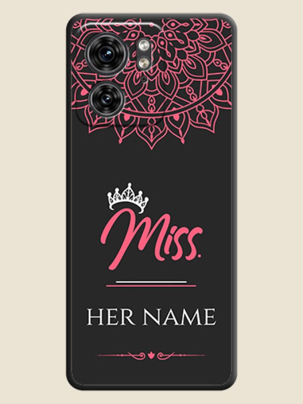 Custom Mrs Name with Floral Design on Space Black Personalized Soft Matte Phone Covers - Edge 40 - alternate view
