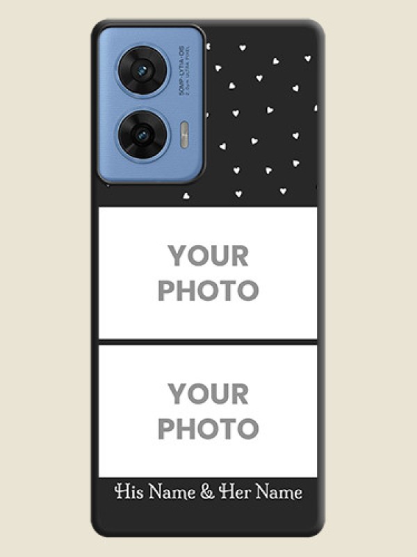 Custom Miniature Love Symbols with Name On Space Black Custom Soft Matte Mobile Back Cover - Motorola Edge 50 Fusion 5G - alternate view