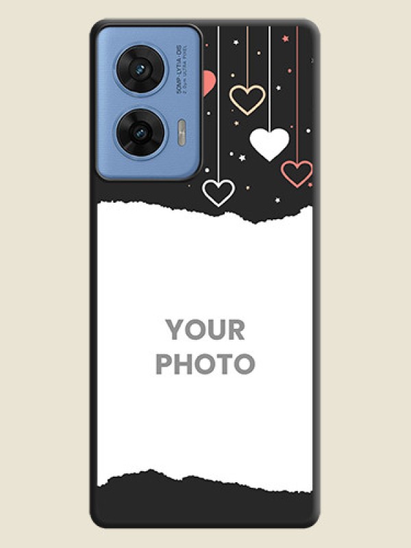 Custom Love Hangings with Splash Wave Picture On Space Black Custom Soft Matte Mobile Back Cover - Motorola Edge 50 Fusion 5G - alternate view