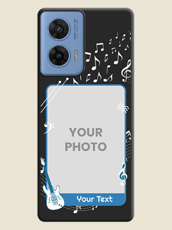 Custom Musical Theme Design with Text on Photo On Space Black Custom Soft Matte Mobile Back Cover - Motorola Edge 50 Fusion 5G - alternate view