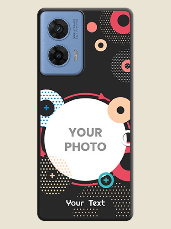 Custom Multicoloured Round Image On Space Black Custom Soft Matte Mobile Back Cover - Motorola Edge 50 Fusion 5G - alternate view