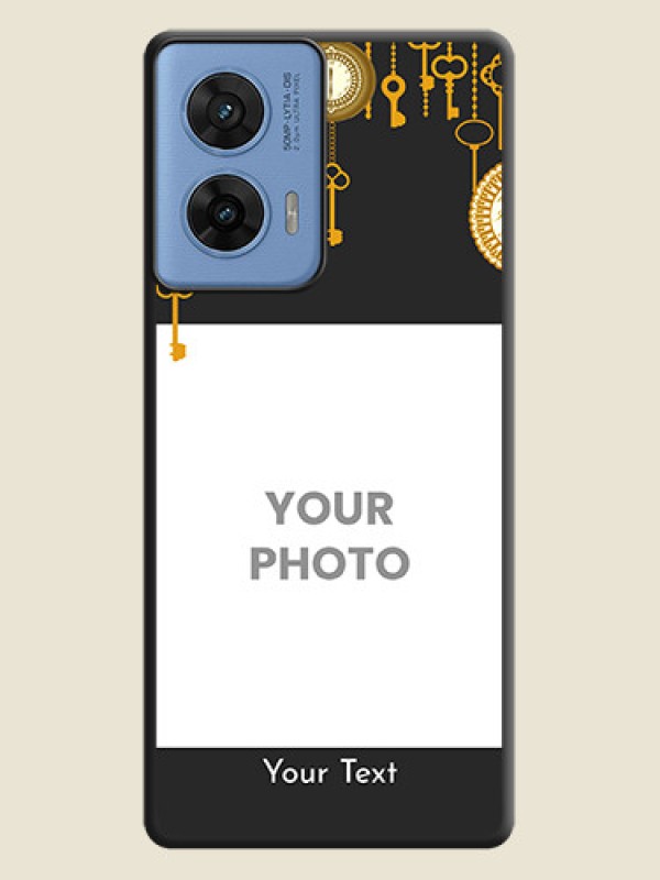 Custom Decorative Design with Text On Space Black Custom Soft Matte Mobile Back Cover - Motorola Edge 50 Fusion 5G - alternate view