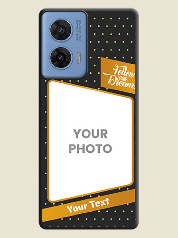 Custom Follow Your Dreams with White Dots On Space Black Custom Soft Matte Mobile Back Cover - Motorola Edge 50 Fusion 5G - alternate view