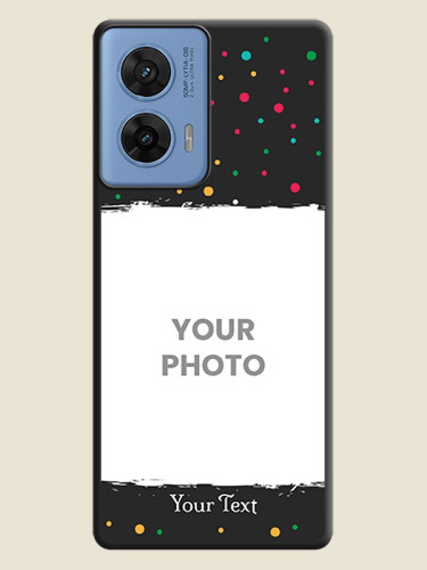 Custom Multicolor Dotted Pattern with Text On Space Black Custom Soft Matte Mobile Back Cover - Motorola Edge 50 Fusion 5G - alternate view
