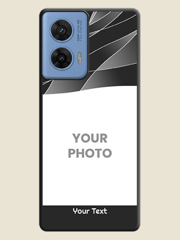 Custom Mixed Wave Lines on Photo On Space Black Custom Soft Matte Mobile Back Cover - Motorola Edge 50 Fusion 5G - alternate view