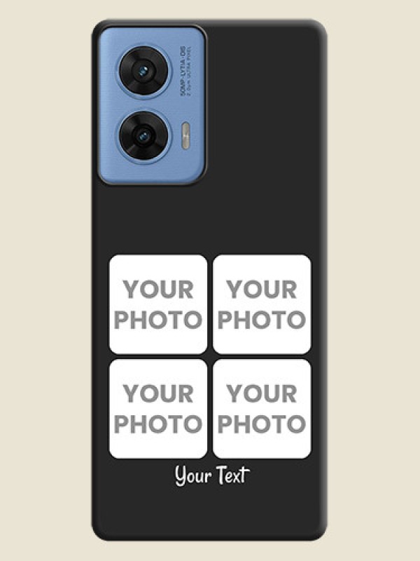 Custom Floral Art with 6 Image Holder on Photo On Space Black Custom Soft Matte Mobile Back Cover - Motorola Edge 50 Fusion 5G - alternate view