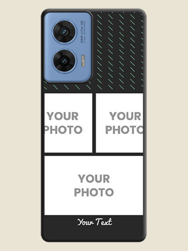 Custom Cross Dotted Pattern with 2 Image Holder On Space Black Custom Soft Matte Mobile Back Cover - Motorola Edge 50 Fusion 5G - alternate view