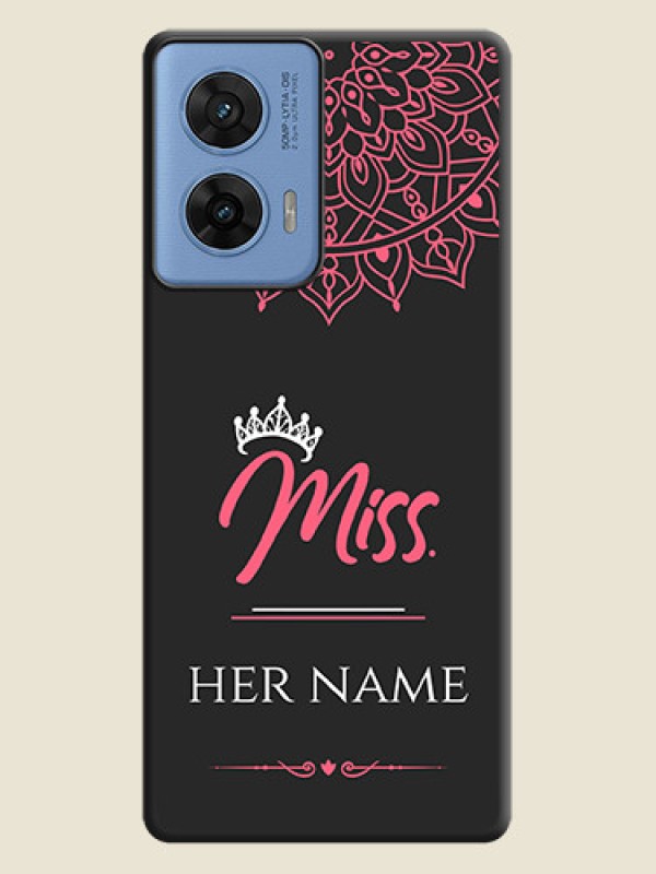 Custom Mrs Name with Floral Design On Space Black Custom Soft Matte Mobile Back Cover - Motorola Edge 50 Fusion 5G - alternate view