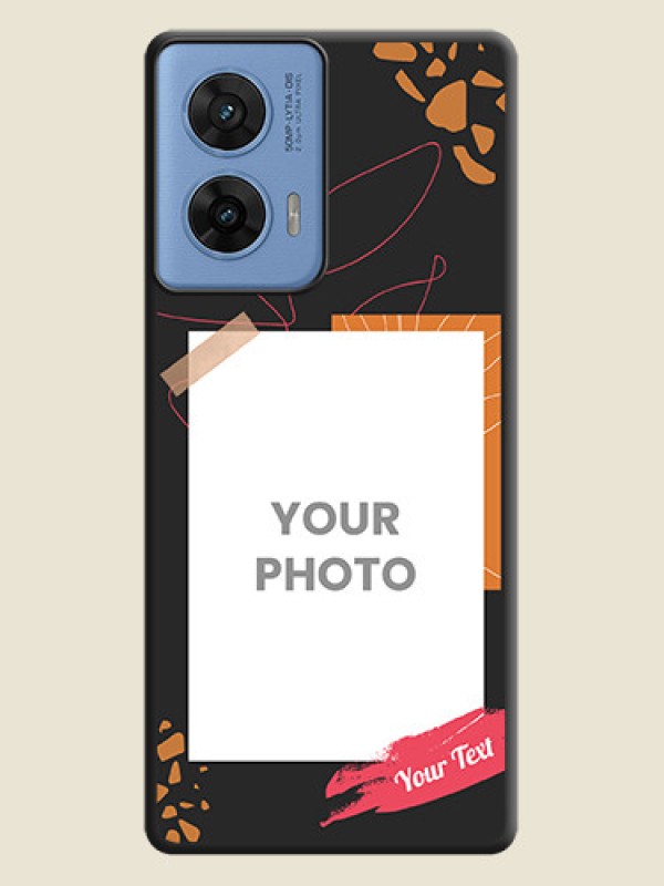 Custom Orange Photo Frame On Space Black Custom Soft Matte Mobile Back Cover - Motorola Edge 50 Fusion 5G - alternate view