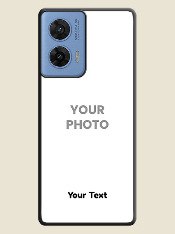 Custom Full Single Pic Upload With Text On Space Black Custom Soft Matte Mobile Back Cover - Motorola Edge 50 Fusion 5G - alternate view