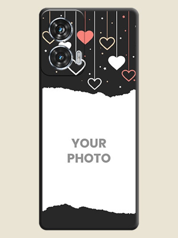Custom Love Hangings with Splash Wave Picture On Space Black Custom Soft Matte Mobile Back Cover - Motorola Edge 50 Fusion - alternate view