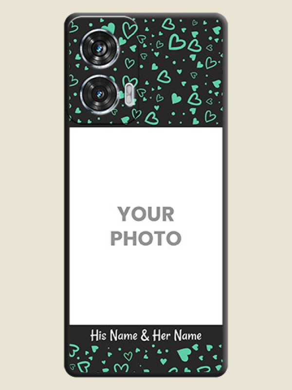 Custom Sea Green Indefinite Love Pattern on Photo On Space Black Custom Soft Matte Mobile Back Cover - Motorola Edge 50 Fusion - alternate view