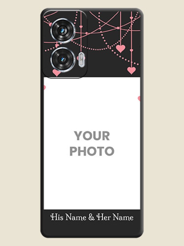 Custom Pink Love Hangings with Text On Space Black Custom Soft Matte Mobile Back Cover - Motorola Edge 50 Fusion - alternate view