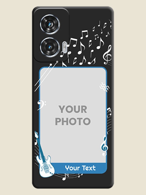 Custom Musical Theme Design with Text on Photo On Space Black Custom Soft Matte Mobile Back Cover - Motorola Edge 50 Fusion - alternate view