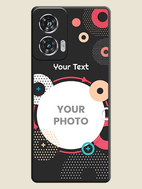 Custom Multicoloured Round Image On Space Black Custom Soft Matte Mobile Back Cover - Motorola Edge 50 Fusion - alternate view