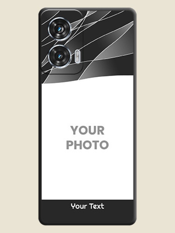 Custom Mixed Wave Lines on Photo On Space Black Custom Soft Matte Mobile Back Cover - Motorola Edge 50 Fusion - alternate view