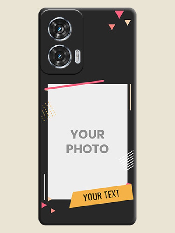 Custom Photo Frame with Triangle Small Dots on Photo On Space Black Custom Soft Matte Mobile Back Cover - Motorola Edge 50 Fusion - alternate view