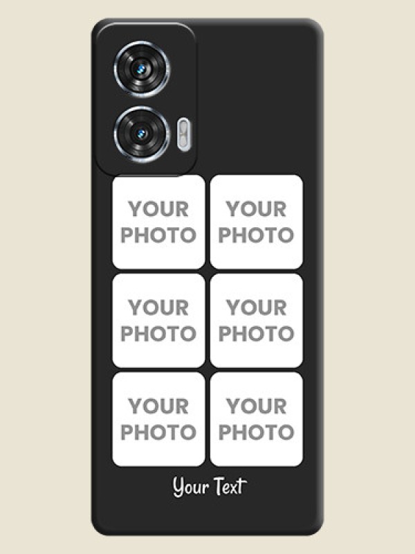 Custom Floral Art with 6 Image Holder on Photo On Space Black Custom Soft Matte Mobile Back Cover - Motorola Edge 50 Fusion - alternate view