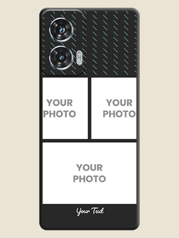 Custom Cross Dotted Pattern with 2 Image Holder On Space Black Custom Soft Matte Mobile Back Cover - Motorola Edge 50 Fusion - alternate view