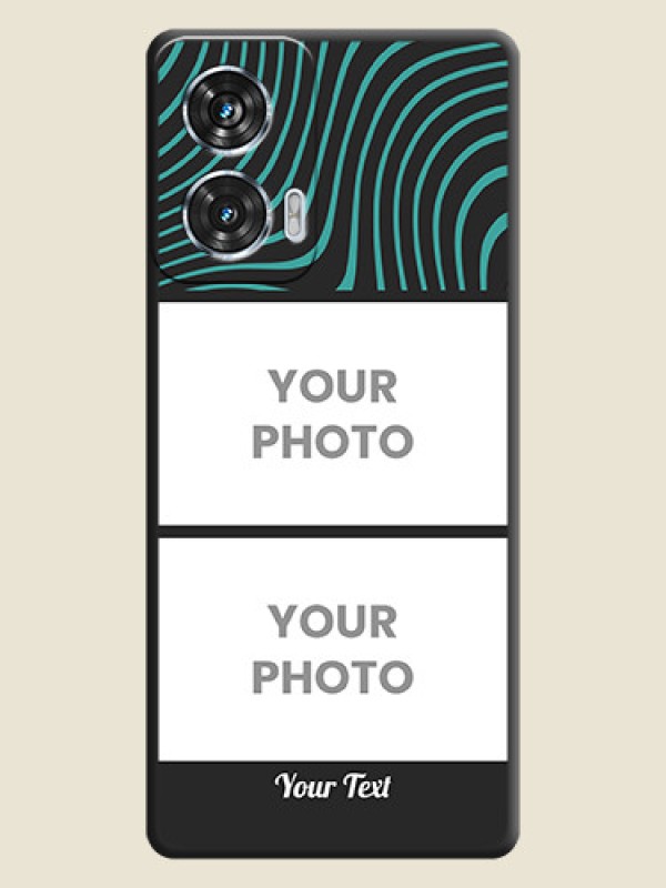 Custom Wave Pattern with 2 Image Holder On Space Black Custom Soft Matte Mobile Back Cover - Motorola Edge 50 Fusion - alternate view