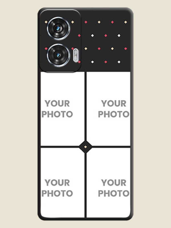 Custom Multicolor Dotted Pattern with 4 Image Holder On Space Black Custom Soft Matte Mobile Back Cover - Motorola Edge 50 Fusion - alternate view